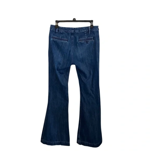 Vintage Polo Ralph Lauren Blue Wide Flare Jeans coastal cowgirl boho Western - Picture 7 of 9